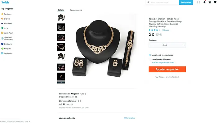 Foto aus der offiziellen Meldung: 4pcs/Set Women Fashion Alloy Earrings Necklace Bracelets Rings Jewelry Set Necklace Earrings Wedding Schmuckse — Risiko: Chemikalie