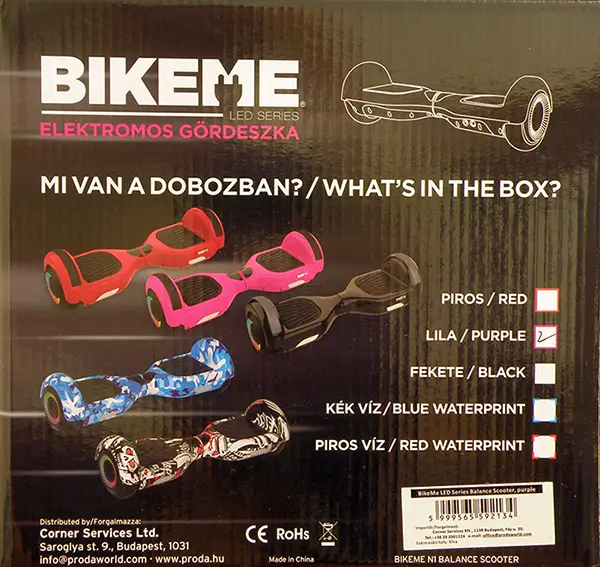 Zdjęcie z oficjalnego zgłoszenia: BIKEME BALANCE SCOOTER / Elektromos gördeszka Samobalansujący skuter (hoverboard) — ryzyko: Oparzenie & Pożar