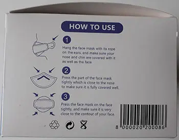 Photo from the official notice: Jiangyin Rongyi Textile Technology Co., Ltd. Disposable protective mask particle filter mask — health risk