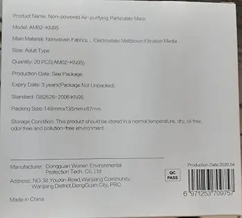 Foto aus der offiziellen Meldung: Airtao Non-powered Air-purifying particulate mask Partikelfiltermaske — Risiko: Gesundheitsrisiken/Sonstige