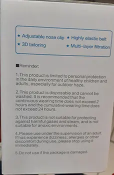 Foto aus der offiziellen Meldung: Airtao Non-powered Air-purifying particulate mask Partikelfiltermaske — Risiko: Gesundheitsrisiken/Sonstige