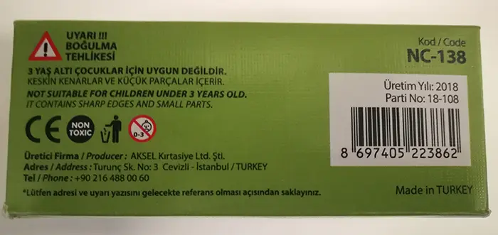Foto uit de officiële melding: NOVA COLOR® Finger paint FATIH 25 ml, 6 colours Vingerverf set — risico: Chemische risico's