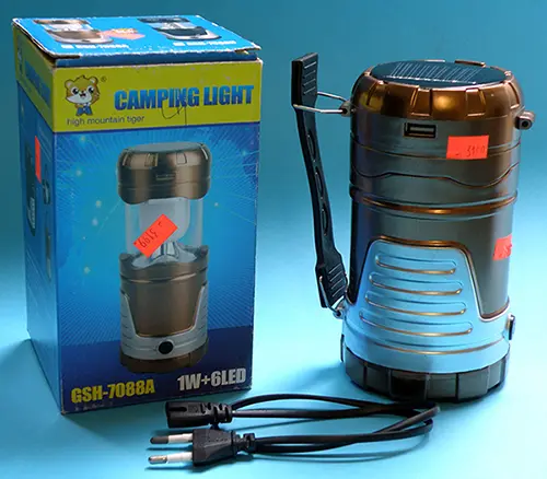 Photo de l’avis officiel: high mountain tiger CAMPING LIGHT Lampe LED portable — risque: Brûlures & Choc électrique (A12/00740/21)