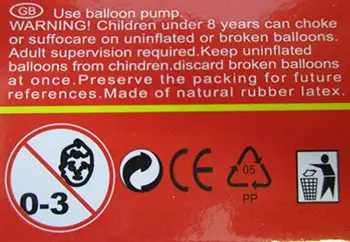 Photo de l’avis officiel: DONGFANG Round ballons — risque: Risque chimique