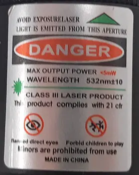 Foto aus der offiziellen Meldung: Topcom Laserpointer — Risiko: Sehschaden