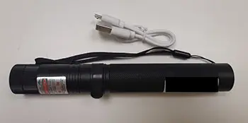 Foto aus der offiziellen Meldung: Topcom Laserpointer — Risiko: Sehschaden