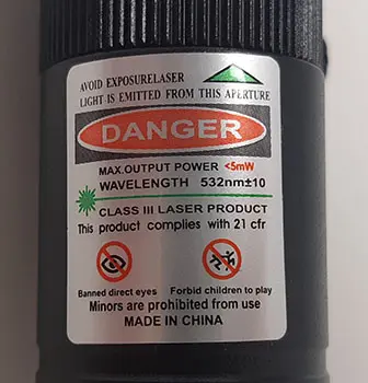 Foto aus der offiziellen Meldung: Topcom Laserpointer — Risiko: Sehschaden