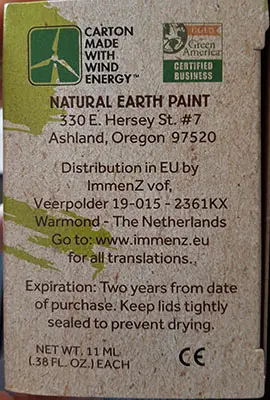 Foto uit de officiële melding: Natural Earth Paint Natural Face Paint Gelaatsverf set — risico: Microbiologische risico's