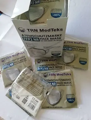 Foto aus der offiziellen Meldung: TRN MedTeks Face Mask TRNMT Partikelfiltermaske — Risiko: Gesundheitsrisiken/Sonstige
