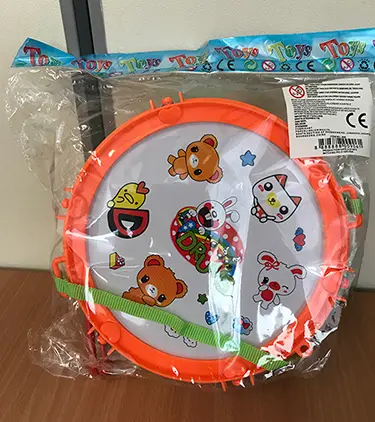 Photo from the official notice: Toy drum — choking risk