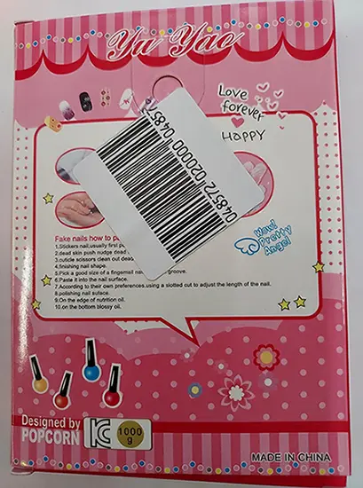 Foto dell’avviso ufficiale: Yu Yao Nail Art Beads Set Unghie false e ciglia autoadesive — rischio: Rischio chimico