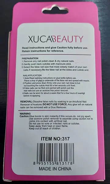Foto dell’avviso ufficiale: Xucai Beauty Be your own artist - Collection Nail Unghie false — rischio: Rischio chimico