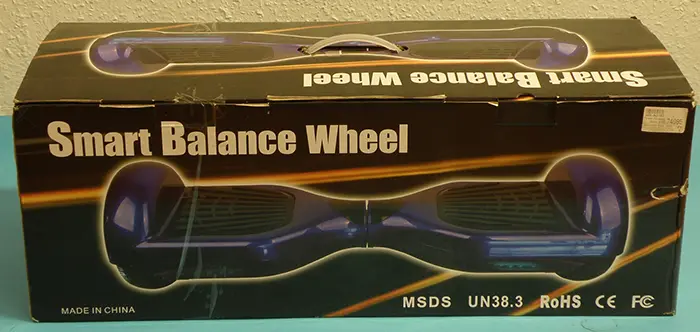 Foto do aviso oficial: Smart Balance Wheel (on the packaging); Hardbower (on the label) Scooter deequilíbrio (hoverboard) — risco: Queimaduras & Choque elétrico