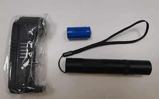 Foto aus der offiziellen Meldung: Laserpointer — Risiko: Sehschaden (INFO/00119/21)