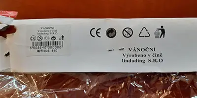 Photo de l’avis officiel: LED Vánoční stromek Chaîne d’éclairage — risque: Choc électrique