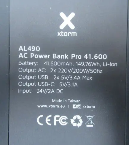 Photo de l’avis officiel: XTORM AC Power Bank Pro LAPTOP Banque de puissance — risque: Choc électrique