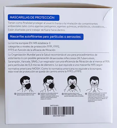 Foto aus der offiziellen Meldung: Jun Yue Mascarillas plegadas autofiltrantes Partikelfiltermaske — Risiko: Gesundheitsrisiken/Sonstige