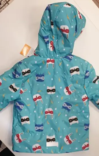Foto do aviso oficial: Bembi Jacket Super Hero Blusão com capuz — risco: Estrangulamento