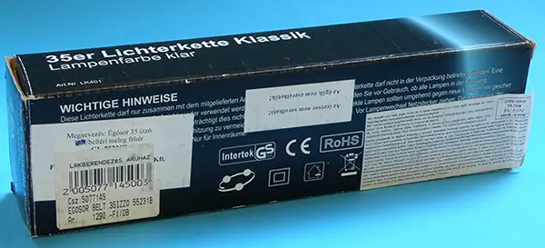 Photo de l’avis officiel: LEXlight 35er Lichterkette Klassik Chaîne d’éclairage — risque: Choc électrique