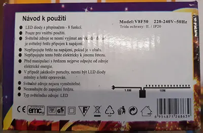 Photo de l’avis officiel: Phenix LED LIGHT 100L=10M+1.6M Chaîne d’éclairage — risque: Choc électrique