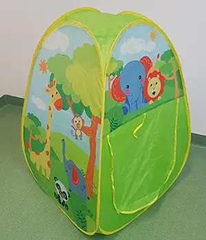 Foto do aviso oficial: Giraffe Tent Barraca de brinquedos — risco: Queimaduras & Cortes