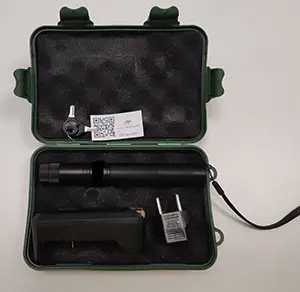 Foto aus der offiziellen Meldung: Home Travelers Laserpointer — Risiko: Sehschaden