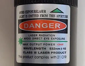 Foto aus der offiziellen Meldung: Home Travelers Laserpointer — Risiko: Sehschaden