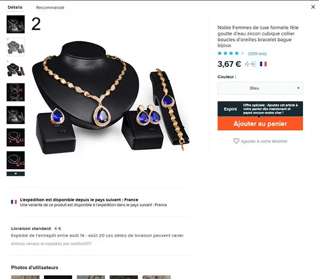 Foto dell’avviso ufficiale: Noble Femmes de luxe formelle fête goutte d'eau zircon cubique collier boucles d'oreilles bracelet b Set di gi — rischio: Rischio chimico