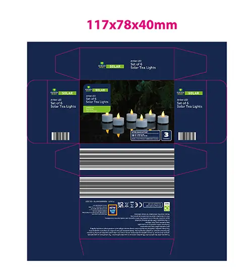 Photo from the official notice: Garden Bright Set of 6 Solar Tea Lights — injuries risk
