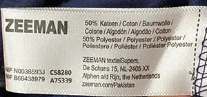 Foto aus der offiziellen Meldung: Zeeman Kinderhose — Risiko: Verletzungen (A12/00985/21)