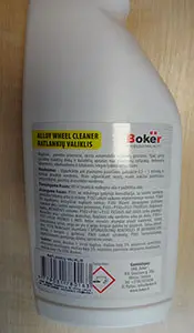 Photo from the official notice: Bokër Bokër ALLOY WHEEL CLEANER — chemical risk