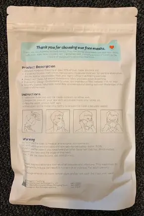 Foto dell’avviso ufficiale: Disposable Face Mask Maschera filtro particella — rischio: Rischio per la salute / altro (A12/01014/21)