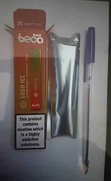 Foto aus der offiziellen Meldung: Bar Beco Disposable Pod Device Einweg-elektronische Zigarette — Risiko: Chemikalie