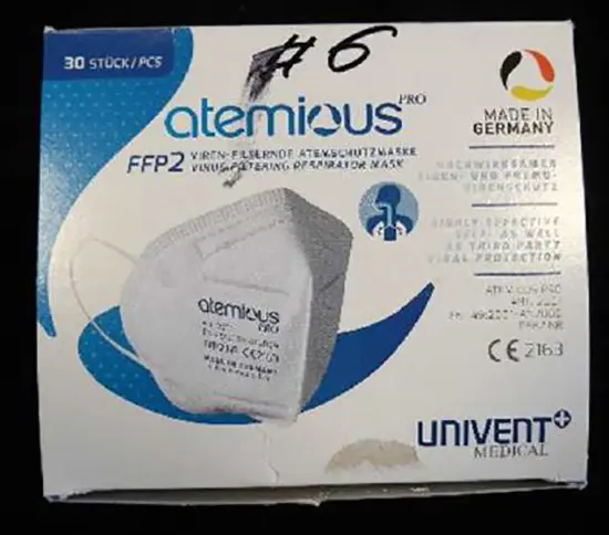 Photo de l’avis officiel: Univent medical atemious pro Masque filtre à particules — risque: Risque sanitaire/autre