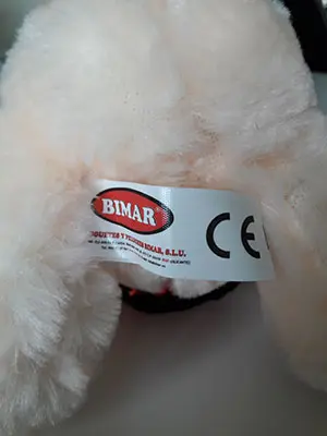 Foto aus der offiziellen Meldung: Bimar Bear "I Love" Plüschspielzeug — Risiko: Ersticken