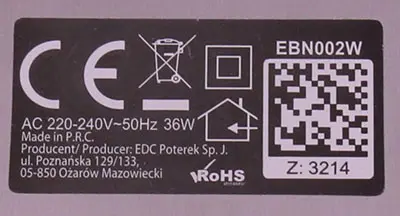 Foto do aviso oficial: Esperanza ONYX Lâmpada LED UV — risco: Choque elétrico
