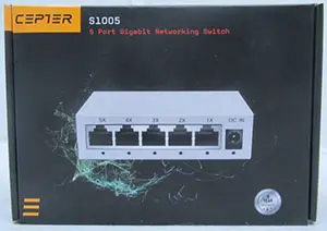 Photo from the official notice: CEPTER network switch — electric shock risk