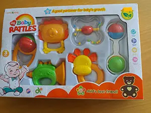 Photo from the official notice: my baby RATTLES rattle toy set — choking risk
