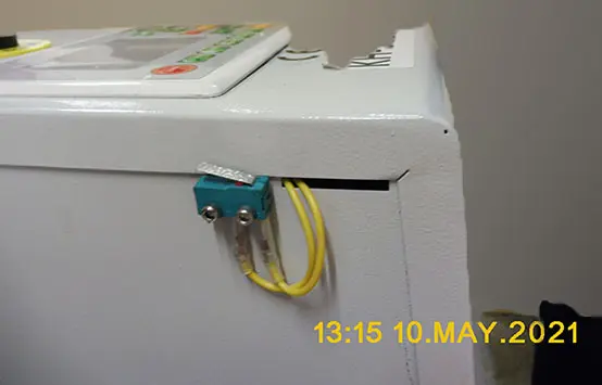 Photo from the official notice: Laser engraving machine — damage to sight risk (A12/01175/21)