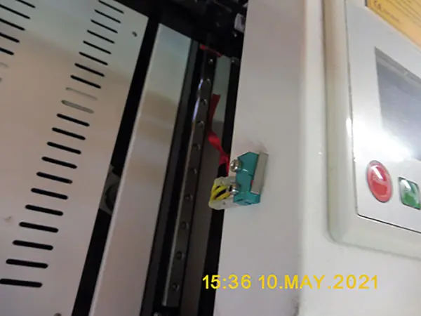 Foto aus der offiziellen Meldung: Lasergravurmaschine — Risiko: Sehschaden (A12/01180/21)