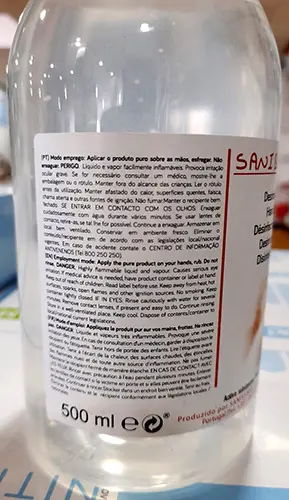 Photo from the official notice: SANIBIOK Desinfetante de mãos (Hand disinfectant) — health risk