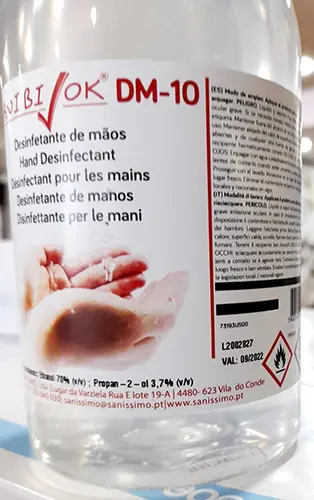 Photo from the official notice: SANIBIOK Desinfetante de mãos (Hand disinfectant) — health risk