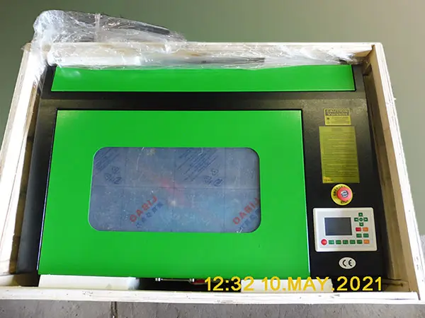 Photo from the official notice: Laser engraving machine — damage to sight risk (A12/01190/21)