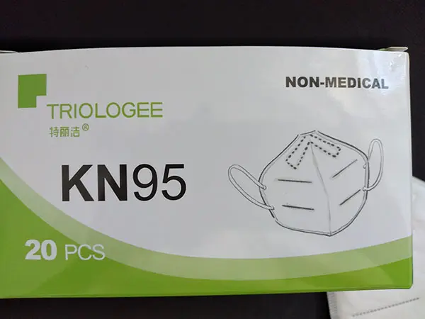 Foto uit de officiële melding: TRILOGEE TRILOGEE KN95 respiratory protective face-mask Deeltjesfiltermasker — risico: Gezondheidsrisico/overige