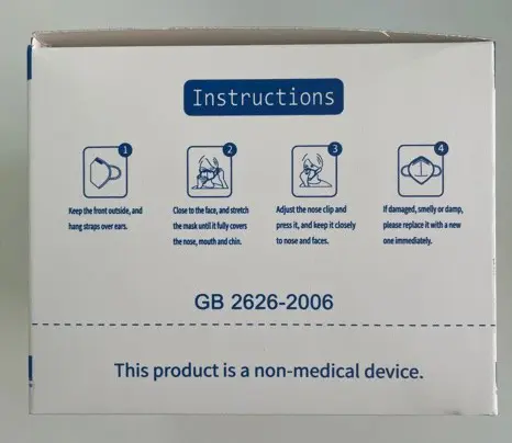 Foto uit de officiële melding: KN95 Disposable Respirator Face Mask Deeltjesfiltermasker — risico: Gezondheidsrisico/overige