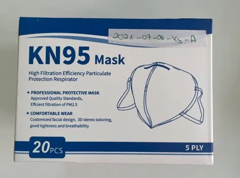 Foto uit de officiële melding: KN95 Disposable Respirator Face Mask Deeltjesfiltermasker — risico: Gezondheidsrisico/overige