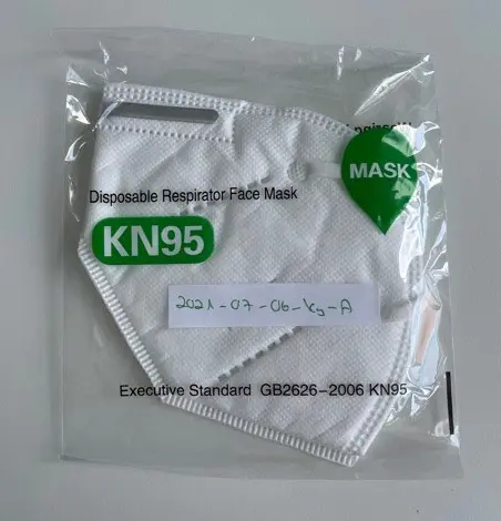 Foto uit de officiële melding: KN95 Disposable Respirator Face Mask Deeltjesfiltermasker — risico: Gezondheidsrisico/overige