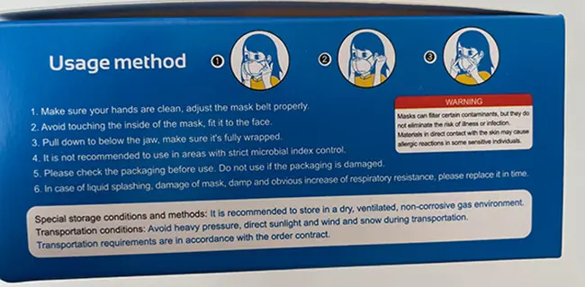 Photo from the official notice: Unihope Unihope KN95 Maske – Face Mask 3D Pro particle filter mask — health risk