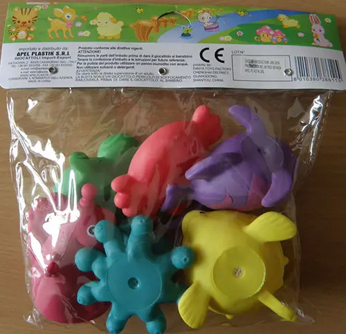 Photo de l’avis officiel: APEL PLASTIK MORBIDONI Ensemble de jouets pour bain — risque: Étouffement (A12/01259/21)