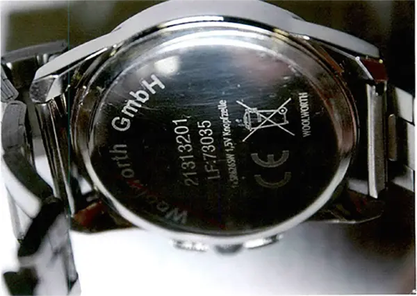 Foto dell’avviso ufficiale: Infinity accessoires Herrenuhr Orologio da polso — rischio: Rischio chimico